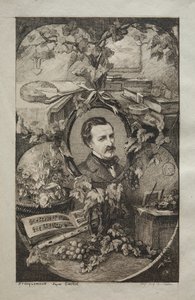 Frontespizio per Nuove Opere di Champfleury, Gli Amici della Natura: Ritratto di Champfleury da Felix Bracquemond