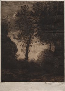 Paesaggio: Tramonto, dopo Corot, c. 1858