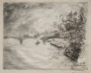 Veduta del ponte di Saint-Pères, 1877 da Felix Bracquemond