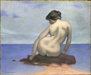 Bagnante seduta su una roccia da Felix Edouard Vallotton