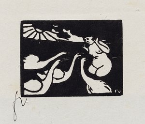 Bagnante con Cigni, X da "Les Petites Baigneuses", 1893 da Felix Edouard Vallotton