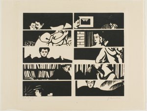 Foglio di cancellazione, frammenti di dieci blocchi di legno da Intimità da Felix Edouard Vallotton