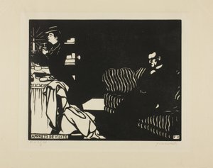 Preparativi per una visita, tavola otto da Intimità, 1898 da Felix Edouard Vallotton