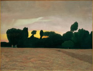Paesaggio della Normandia, tramonto
