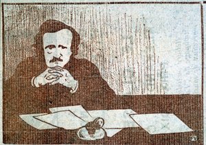 Ritratto di Edgar Allan Poe - incisione di Félix Vallotton, circa 1900