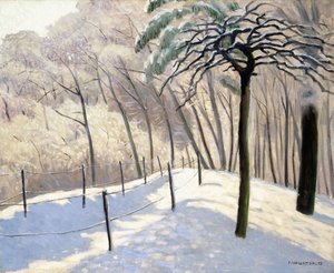 Paesaggio innevato nel Bois de Boulogne; Paysage de neige au Bois de Boulogne, 1905 da Felix Edouard Vallotton