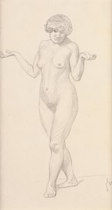 Nudo in piedi di fronte