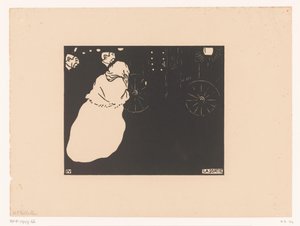 Due signori e una signora vicino a una carrozza da Felix Edouard Vallotton
