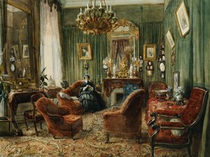 Vista del salone della contessa de Salverte da Felix Francois Barthelemy Genaille