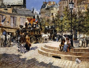 Una piazza affollata di Parigi, 1878