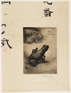 Calamaio a forma di rana in bronzo, 1883 da Felix Hilaire Buhot