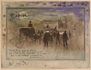 Processione funebre sul Boulevard de Clichy da Felix Hilaire Buhot