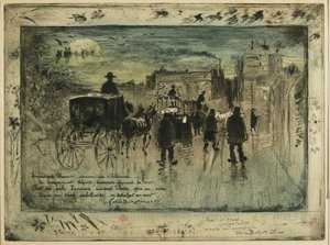 Processione funebre sul Boulevard de Clichy, 1887 da Felix Hilaire Buhot