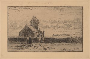 La chiesa di Jobourg da Felix Hilaire Buhot