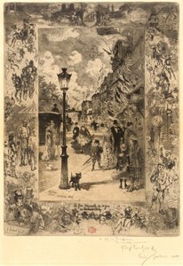 La festa nazionale al Boulevard Clichy, 1878 da Felix Hilaire Buhot