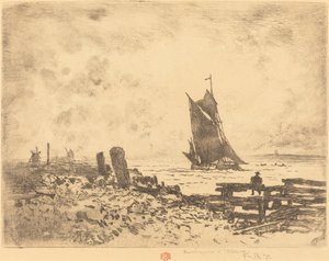 La Petite Marine - Souvenir de Medway controprova da Felix Hilaire Buhot