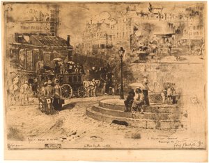 La Place Pigalle nel 1878 da Felix Hilaire Buhot