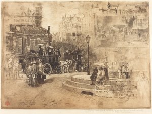 La Place Pigalle nel 1878 da Felix Hilaire Buhot