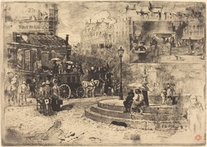 La Place Pigalle nel 1878 da Felix Hilaire Buhot
