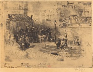 La Place Pigalle en 1878 da Felix Hilaire Buhot