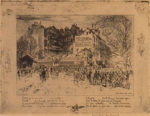 La Place des Martyrs e La Taverne du Bagne, 1885 da Felix Hilaire Buhot