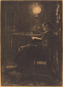 Liseuse à la Lampe (Donna che legge alla luce della lampada)