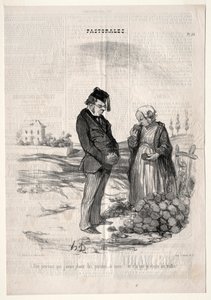 Pastorali, tavola 33: Dicono, tuttavia, che se pianto patate, raccoglierò tartufi da Felix Hilaire Buhot