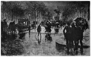 Retour des Champs-Elysees, c1870-1900 1924 da Felix Hilaire Buhot