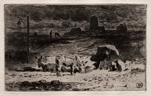 Gli asini alla collina delle Cailles da Felix Hilaire Buhot