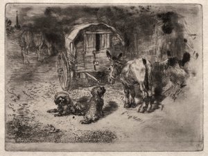 I guardiani della casa, o gli amici del saltimbanco da Felix Hilaire Buhot