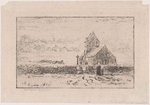 La chiesa di Jobourg da Felix Hilaire Buhot