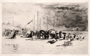 La burrasca a Trouville, 1874 da Felix Hilaire Buhot