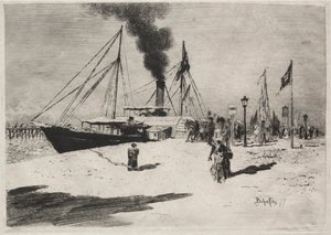 Il molo a Trouville da Felix Hilaire Buhot