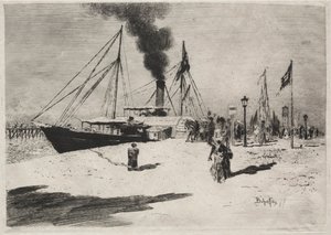 Il Molo di Trouville, 1877 da Felix Hilaire Buhot