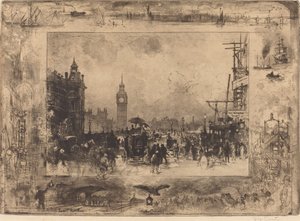 Ponte di Westminster, 1884 da Felix Hilaire Buhot