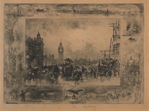 Ponte di Westminster, 1884 da Felix Hilaire Buhot