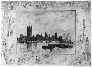 Palazzo di Westminster, c1870-1900 1924 da Felix Hilaire Buhot