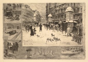 Inverno a Parigi (L’hiver à Paris o La neige à Paris) da Felix Hilaire Buhot