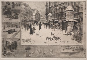 Inverno a Parigi da Felix Hilaire Buhot