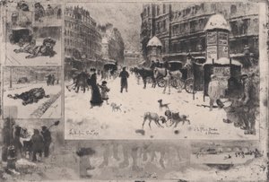 Inverno a Parigi, o Neve a Parigi, 1879 da Felix Hilaire Buhot