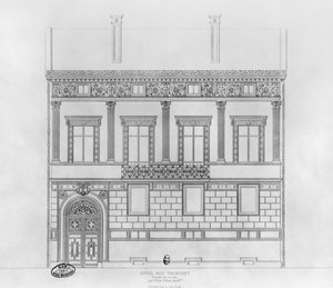 Hotel de Pourtales, facciata, 1850 da Felix Louis Jacques Duban