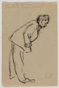 Ritratto di Ludvig Brandstrup, in piedi piegato in avanti da Felix Nylund