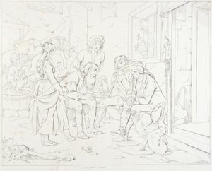 (Rip Van Winkle, illustrazione) Rip racconta la sua favolosa storia da Felix Octavius Carr Darley