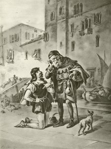 Il mercante di Venezia. Atto II, Scena II da Felix Octavius Carr Darley