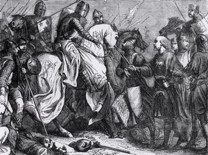 Enrico III (1207-72) alla battaglia di Lewes, 14 maggio 1264