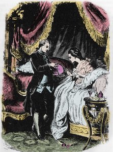 Il liquore della regina ispira il caso della collana. Disegno di Felix Philippoteaux (1815-1884) per 
