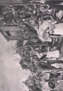 Verso il fronte, illustrazione da Hindenburg pubblicato da Daterlandischer Derlag C U Weller Berlino