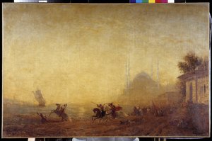 Fantasia sulle rive del Bosforo. È visibile la Basilica di Santa Sofia da Félix Ziem