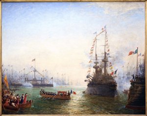 Tolone, visita del Presidente Emile Loubet (1838-1929) alle ali francesi e italiane nell