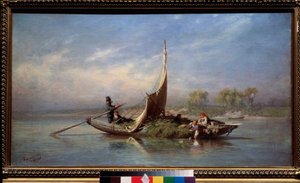 Famiglia in una barca da Feodor Alexandrovich Vassiliev